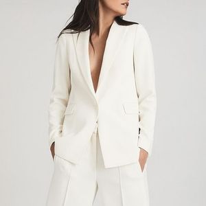 REISS | Leah Single-button Blazer-Cream, Size 12